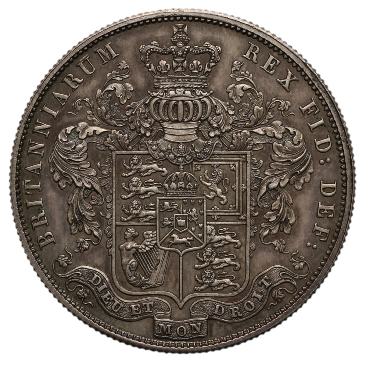 『NGC MS61』イギリスジョージ4世ハーフクラウン銀貨(1825年) NGC MS61』イギリスジョージ4世ハーフクラウン銀貨(1825年