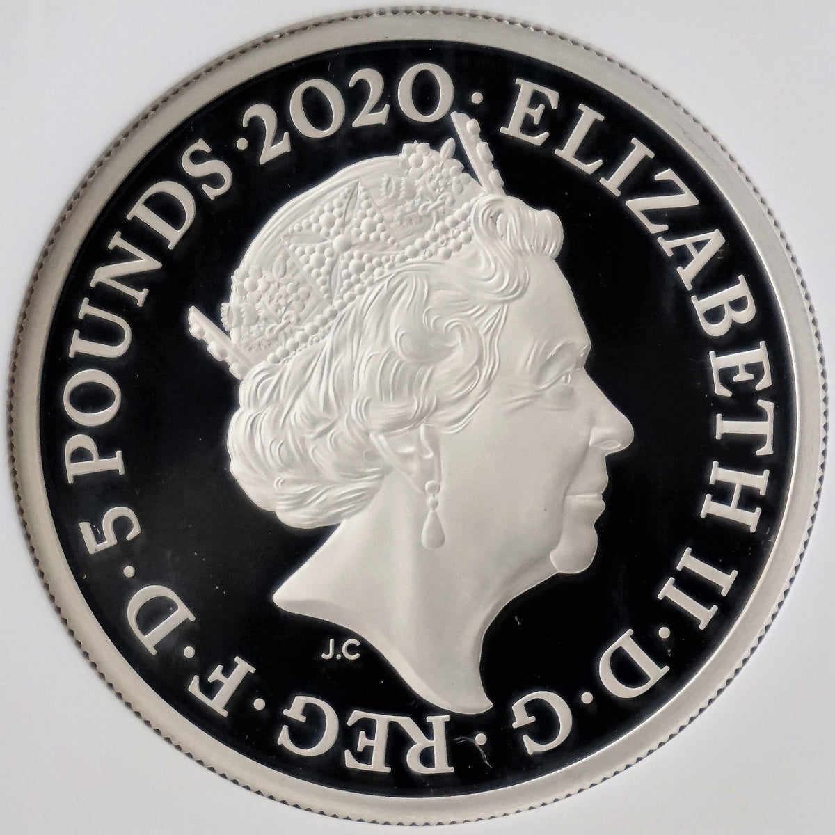 2020年 英国イギリス 2オンス 5ポンド銀貨 NGC鑑定 PF70UC FDOI
