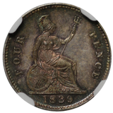 1839年 英国イギリス 4ペンス銀貨  NGC鑑定 PF65 ヴィクトリア女王