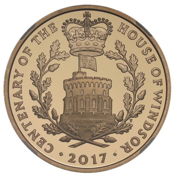2017年 英国イギリス 5ポンド金貨  NGC鑑定 PF70UC ウィンザー朝100周年記念
