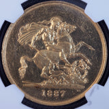 1887年 英国イギリス 5ポンド金貨 NGC鑑定 MS61 ビクトリア ジュビリーヘッド