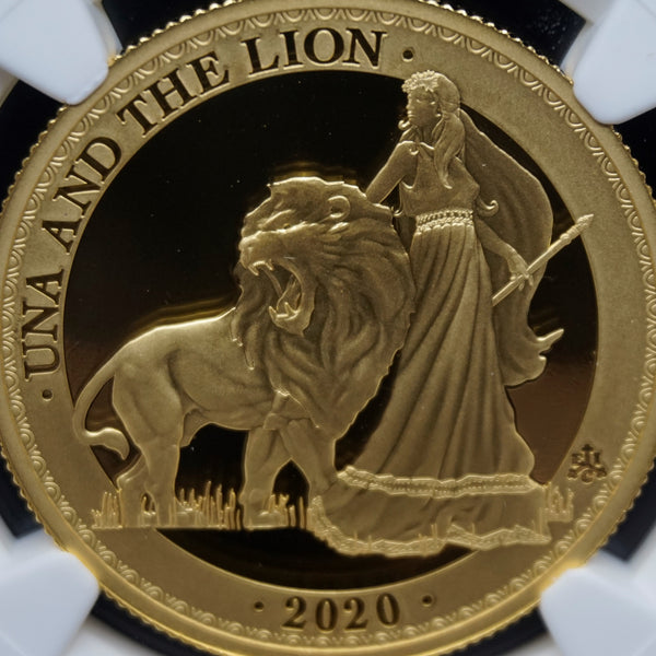 2020年 英国イギリス領セントヘレナ 5ポンド金貨 NGC鑑定 PF70UC ウナとライオン