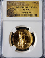 2009年 アメリカ 20ドル金貨 NGC鑑定 MS70PL ウルトラハイレリーフ