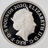 2020年 英国イギリス 2オンス 5ポンド銀貨 NGC鑑定 PF70UC FDOI エリザベス スリーグレイセス