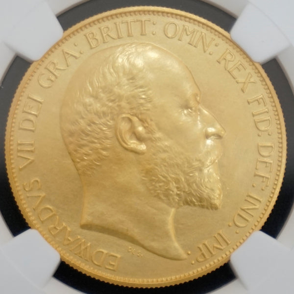 1902年 英国イギリス 5ポンド金貨  NGC鑑定 PF61 MATTE エドワード7世